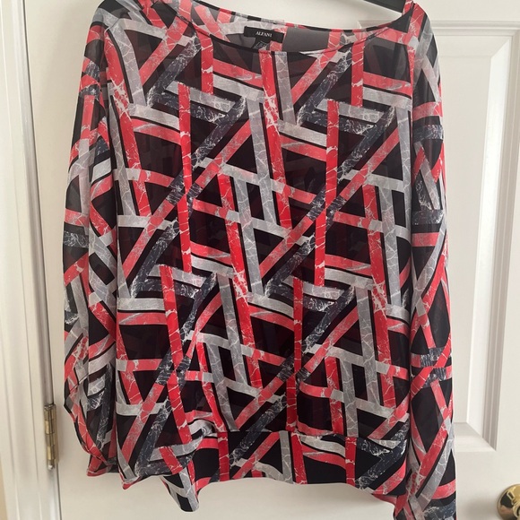 Alfani Women's louse- Orange, Black, and Gray Geometric - Picture 1 of 1